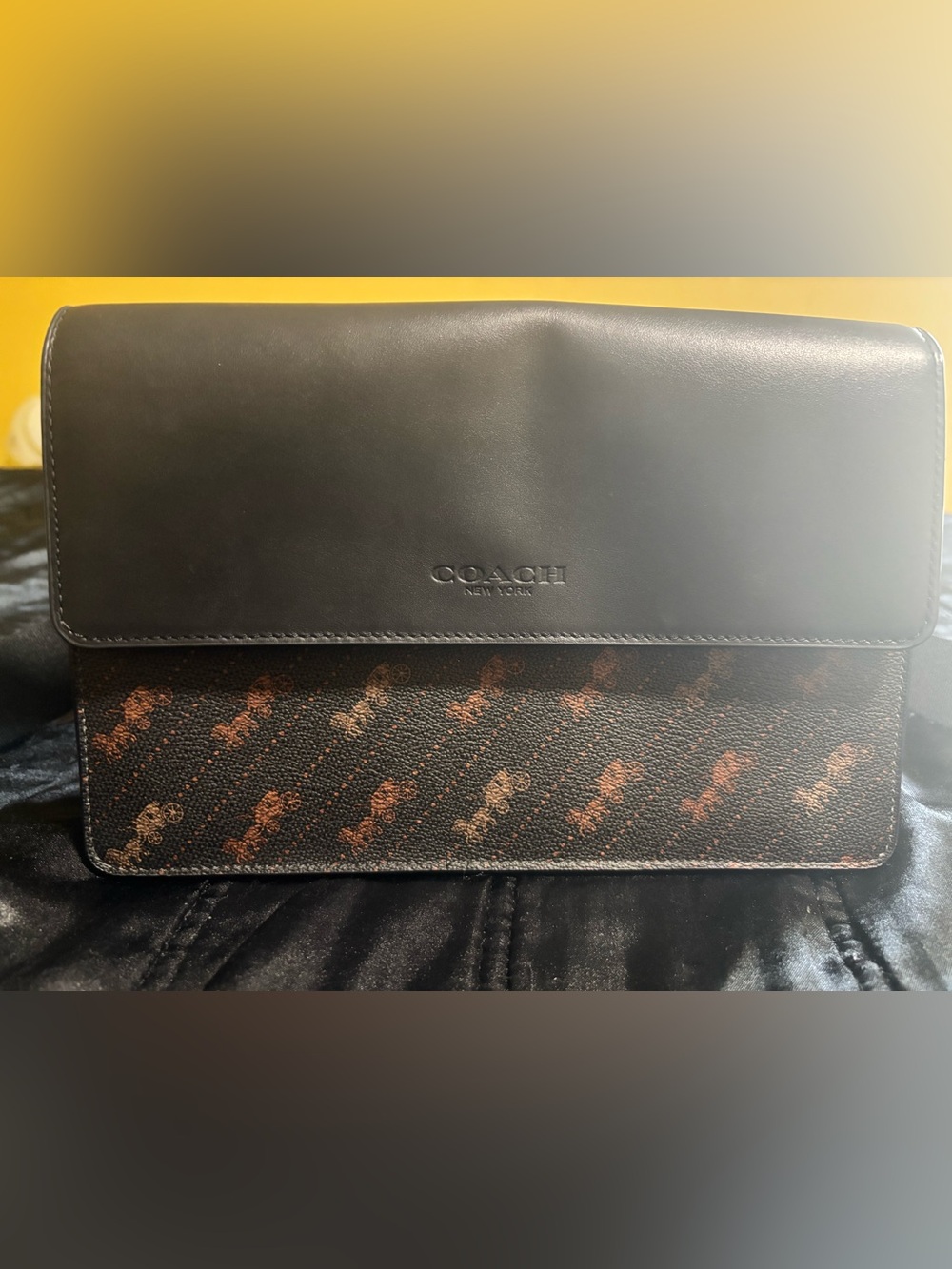 Coach Black & Brown Signature Canvas Flap Crossbody - Picture 4 of 12